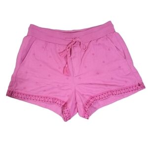 Gap Embroidered Pullon Drawstring Waist Pocket Linen Cotton Shorts Size …
